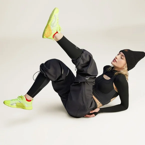 adidas by Stella McCartney Woven Track Pants Size M Womens Black JI5248 Baggy - Picture 2 of 12